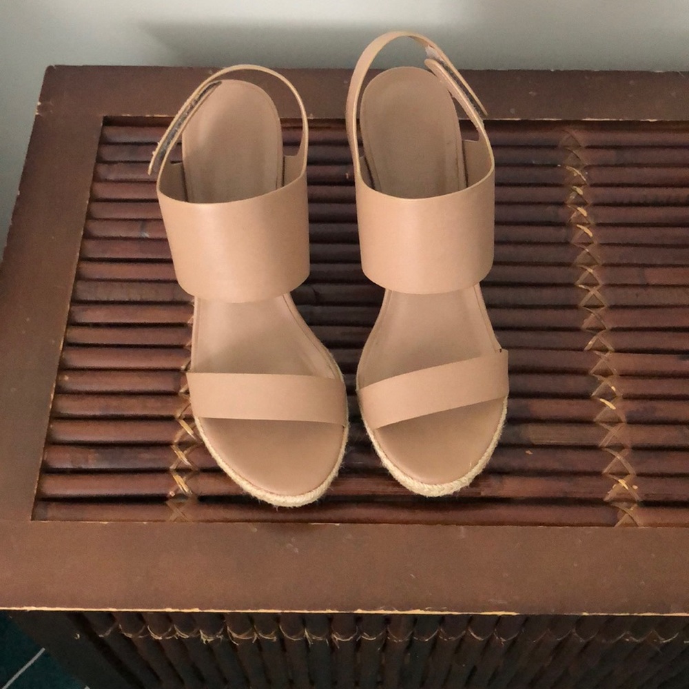 Charles David tan wedge sandals